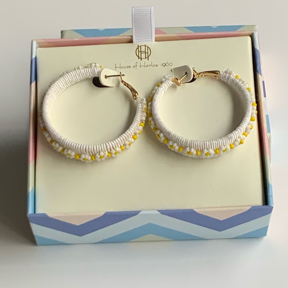 House Of Harlow 1960 Floral Hoop Earrings